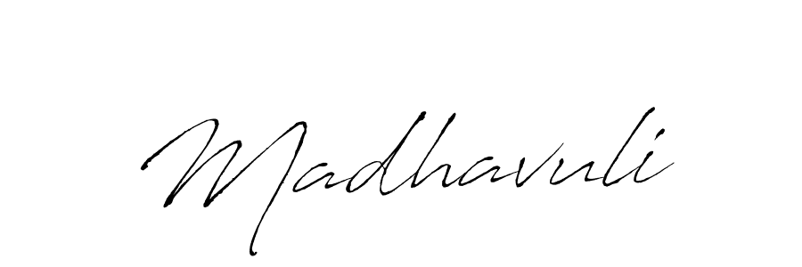 Make a beautiful signature design for name Madhavuli. With this signature (Antro_Vectra) style, you can create a handwritten signature for free. Madhavuli signature style 6 images and pictures png