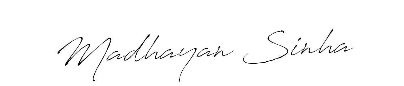 How to make Madhayan Sinha name signature. Use Antro_Vectra style for creating short signs online. This is the latest handwritten sign. Madhayan Sinha signature style 6 images and pictures png