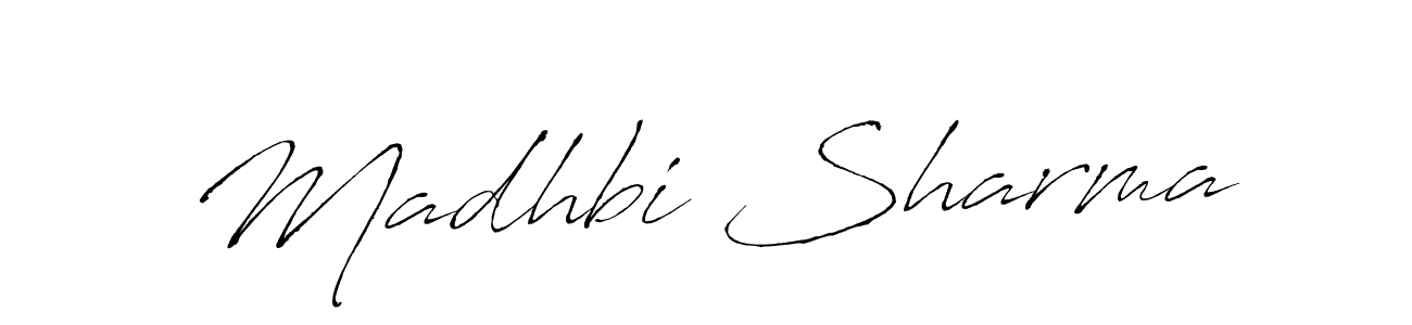 How to make Madhbi Sharma name signature. Use Antro_Vectra style for creating short signs online. This is the latest handwritten sign. Madhbi Sharma signature style 6 images and pictures png