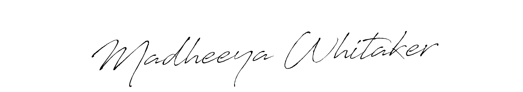 Create a beautiful signature design for name Madheeya Whitaker. With this signature (Antro_Vectra) fonts, you can make a handwritten signature for free. Madheeya Whitaker signature style 6 images and pictures png
