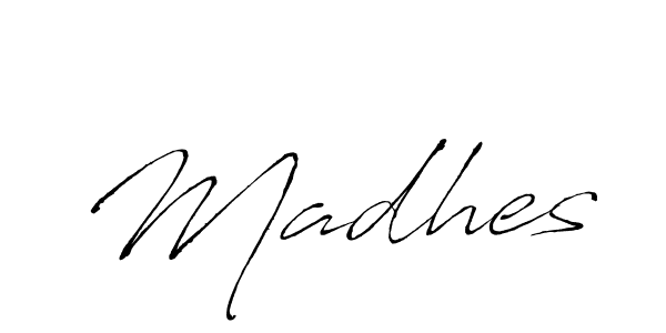 Design your own signature with our free online signature maker. With this signature software, you can create a handwritten (Antro_Vectra) signature for name Madhes. Madhes signature style 6 images and pictures png