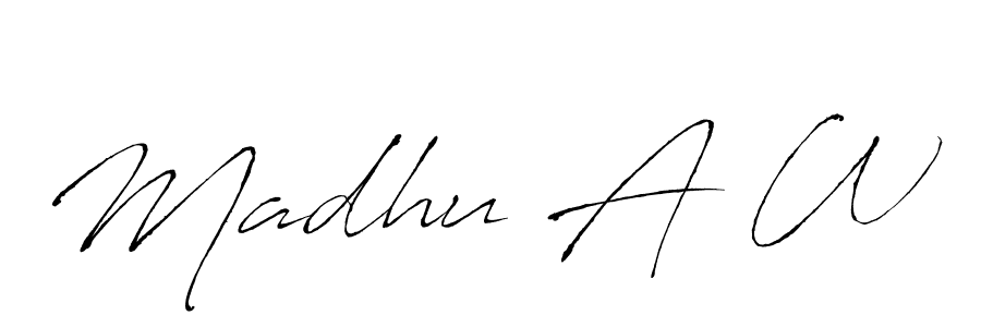 You should practise on your own different ways (Antro_Vectra) to write your name (Madhu A W) in signature. don't let someone else do it for you. Madhu A W signature style 6 images and pictures png