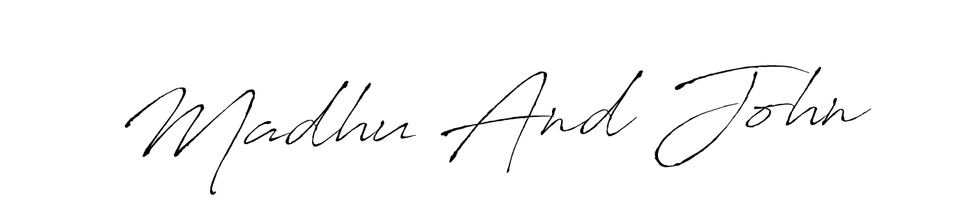 Also we have Madhu And John name is the best signature style. Create professional handwritten signature collection using Antro_Vectra autograph style. Madhu And John signature style 6 images and pictures png