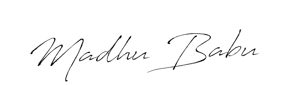 Design your own signature with our free online signature maker. With this signature software, you can create a handwritten (Antro_Vectra) signature for name Madhu Babu. Madhu Babu signature style 6 images and pictures png