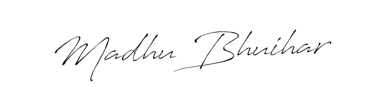 How to make Madhu Bhuihar name signature. Use Antro_Vectra style for creating short signs online. This is the latest handwritten sign. Madhu Bhuihar signature style 6 images and pictures png