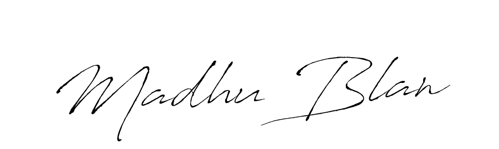 How to make Madhu Blan signature? Antro_Vectra is a professional autograph style. Create handwritten signature for Madhu Blan name. Madhu Blan signature style 6 images and pictures png