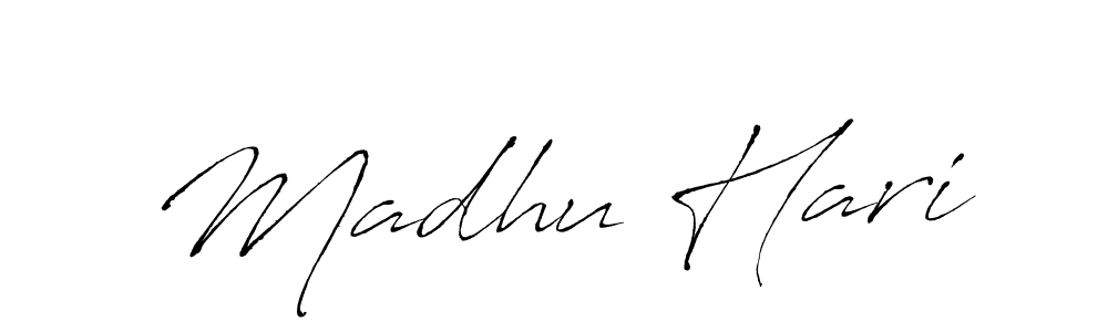 Design your own signature with our free online signature maker. With this signature software, you can create a handwritten (Antro_Vectra) signature for name Madhu Hari. Madhu Hari signature style 6 images and pictures png
