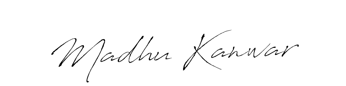 Antro_Vectra is a professional signature style that is perfect for those who want to add a touch of class to their signature. It is also a great choice for those who want to make their signature more unique. Get Madhu Kanwar name to fancy signature for free. Madhu Kanwar signature style 6 images and pictures png