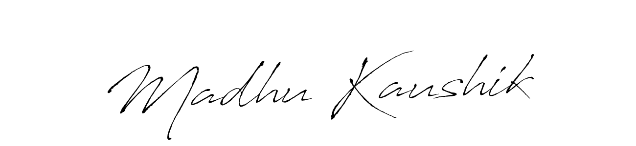 Antro_Vectra is a professional signature style that is perfect for those who want to add a touch of class to their signature. It is also a great choice for those who want to make their signature more unique. Get Madhu Kaushik name to fancy signature for free. Madhu Kaushik signature style 6 images and pictures png