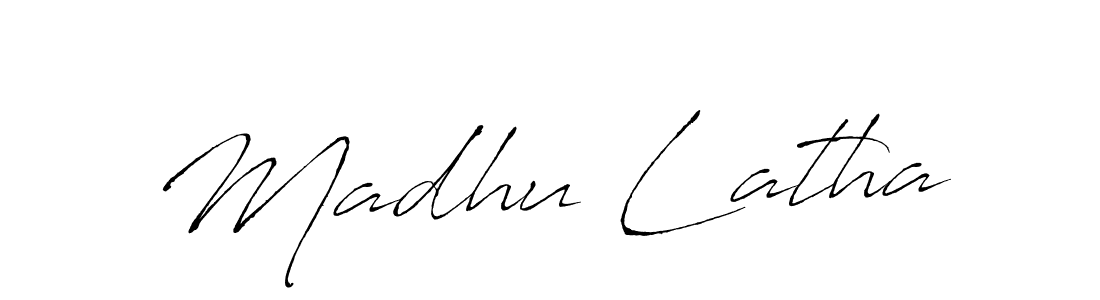 Design your own signature with our free online signature maker. With this signature software, you can create a handwritten (Antro_Vectra) signature for name Madhu Latha. Madhu Latha signature style 6 images and pictures png