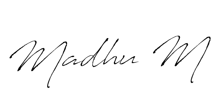 Create a beautiful signature design for name Madhu M. With this signature (Antro_Vectra) fonts, you can make a handwritten signature for free. Madhu M signature style 6 images and pictures png