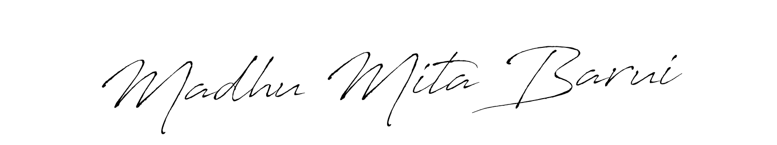 Antro_Vectra is a professional signature style that is perfect for those who want to add a touch of class to their signature. It is also a great choice for those who want to make their signature more unique. Get Madhu Mita Barui name to fancy signature for free. Madhu Mita Barui signature style 6 images and pictures png