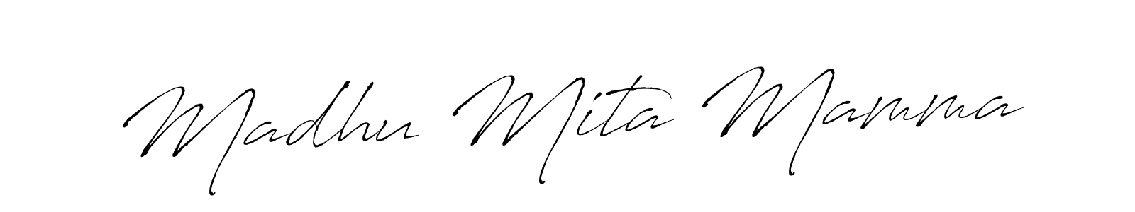 Create a beautiful signature design for name Madhu Mita Mamma. With this signature (Antro_Vectra) fonts, you can make a handwritten signature for free. Madhu Mita Mamma signature style 6 images and pictures png