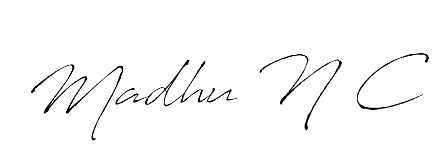 This is the best signature style for the Madhu N C name. Also you like these signature font (Antro_Vectra). Mix name signature. Madhu N C signature style 6 images and pictures png
