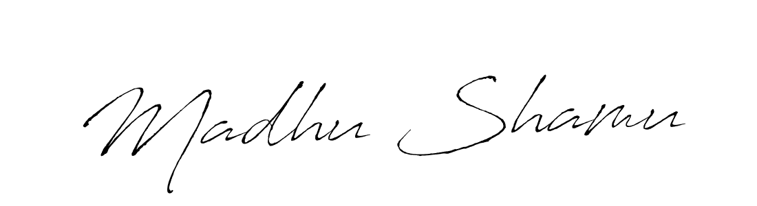 Design your own signature with our free online signature maker. With this signature software, you can create a handwritten (Antro_Vectra) signature for name Madhu Shamu. Madhu Shamu signature style 6 images and pictures png