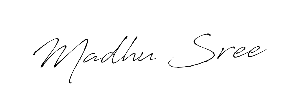 The best way (Antro_Vectra) to make a short signature is to pick only two or three words in your name. The name Madhu Sree include a total of six letters. For converting this name. Madhu Sree signature style 6 images and pictures png