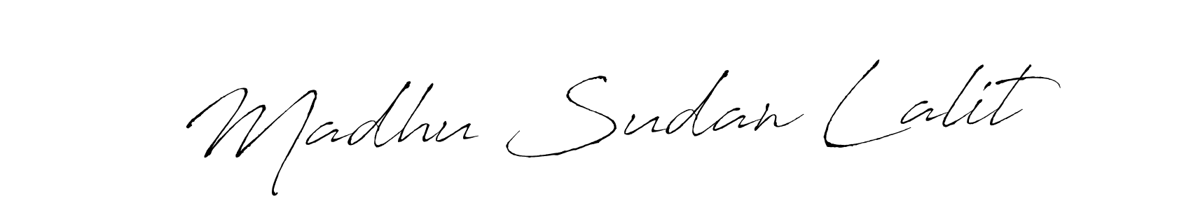 Make a beautiful signature design for name Madhu Sudan Lalit. With this signature (Antro_Vectra) style, you can create a handwritten signature for free. Madhu Sudan Lalit signature style 6 images and pictures png