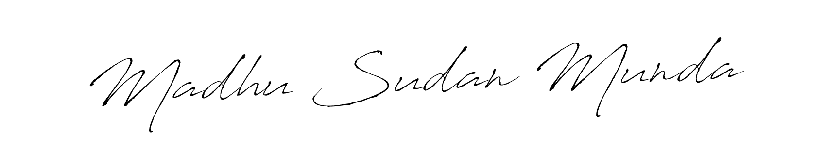 Use a signature maker to create a handwritten signature online. With this signature software, you can design (Antro_Vectra) your own signature for name Madhu Sudan Munda. Madhu Sudan Munda signature style 6 images and pictures png