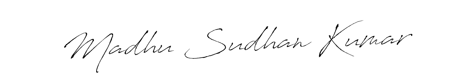 The best way (Antro_Vectra) to make a short signature is to pick only two or three words in your name. The name Madhu Sudhan Kumar include a total of six letters. For converting this name. Madhu Sudhan Kumar signature style 6 images and pictures png