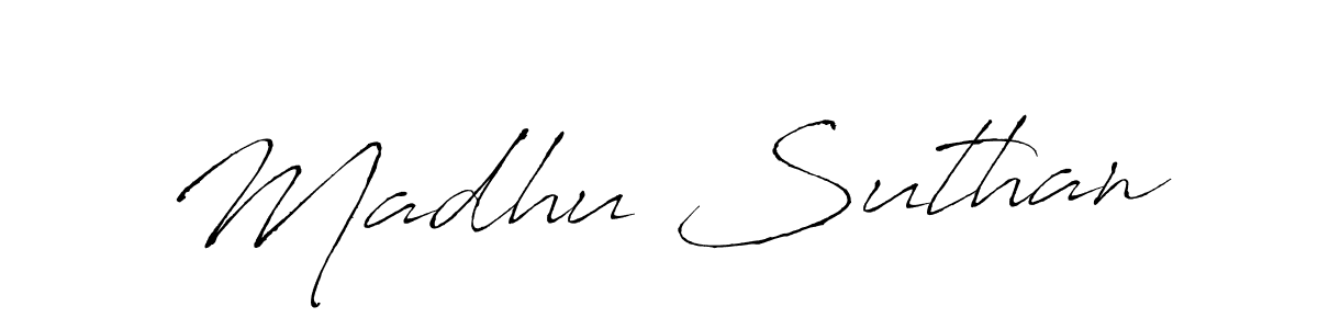 How to make Madhu Suthan signature? Antro_Vectra is a professional autograph style. Create handwritten signature for Madhu Suthan name. Madhu Suthan signature style 6 images and pictures png