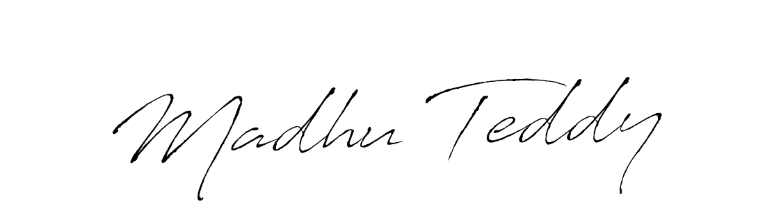 How to make Madhu Teddy name signature. Use Antro_Vectra style for creating short signs online. This is the latest handwritten sign. Madhu Teddy signature style 6 images and pictures png