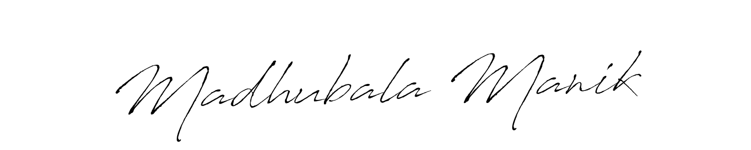 The best way (Antro_Vectra) to make a short signature is to pick only two or three words in your name. The name Madhubala Manik include a total of six letters. For converting this name. Madhubala Manik signature style 6 images and pictures png