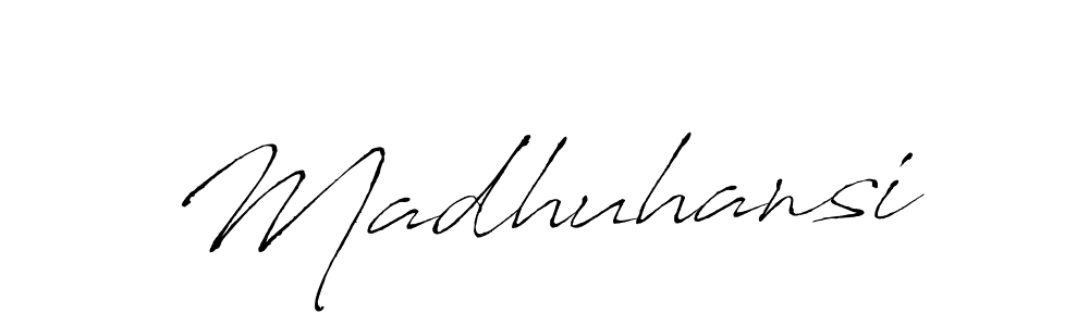 The best way (Antro_Vectra) to make a short signature is to pick only two or three words in your name. The name Madhuhansi include a total of six letters. For converting this name. Madhuhansi signature style 6 images and pictures png
