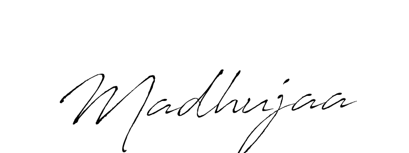 How to make Madhujaa signature? Antro_Vectra is a professional autograph style. Create handwritten signature for Madhujaa name. Madhujaa signature style 6 images and pictures png