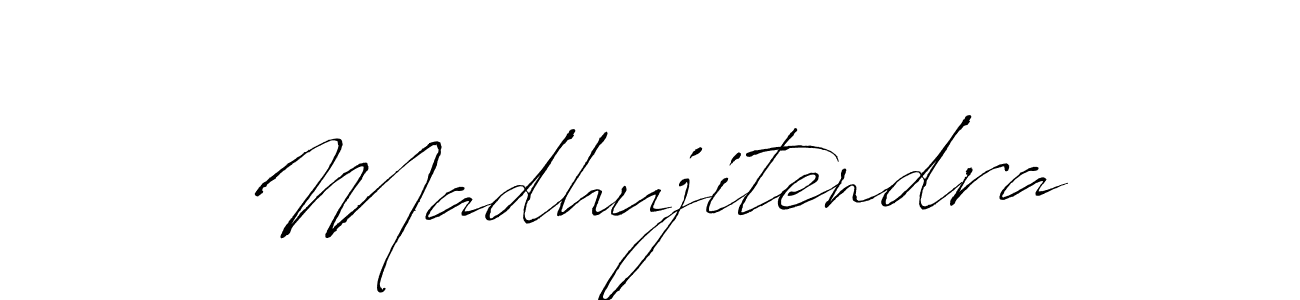 Make a beautiful signature design for name Madhujitendra. With this signature (Antro_Vectra) style, you can create a handwritten signature for free. Madhujitendra signature style 6 images and pictures png