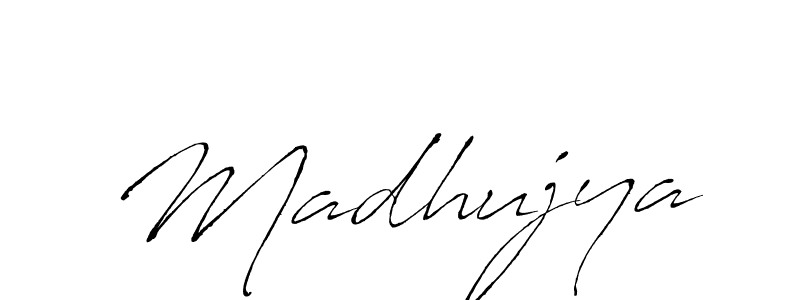 Make a beautiful signature design for name Madhujya. With this signature (Antro_Vectra) style, you can create a handwritten signature for free. Madhujya signature style 6 images and pictures png