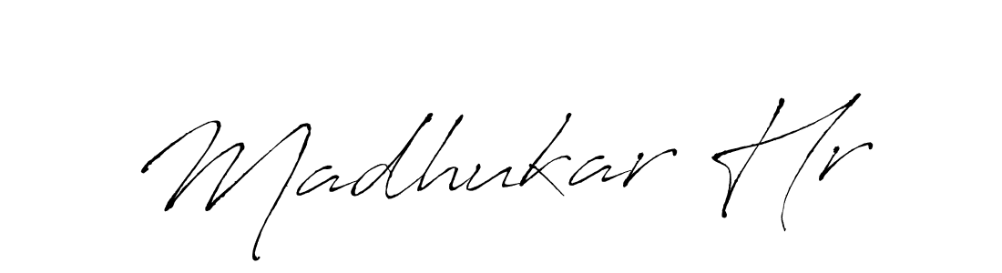 Make a beautiful signature design for name Madhukar Hr. With this signature (Antro_Vectra) style, you can create a handwritten signature for free. Madhukar Hr signature style 6 images and pictures png