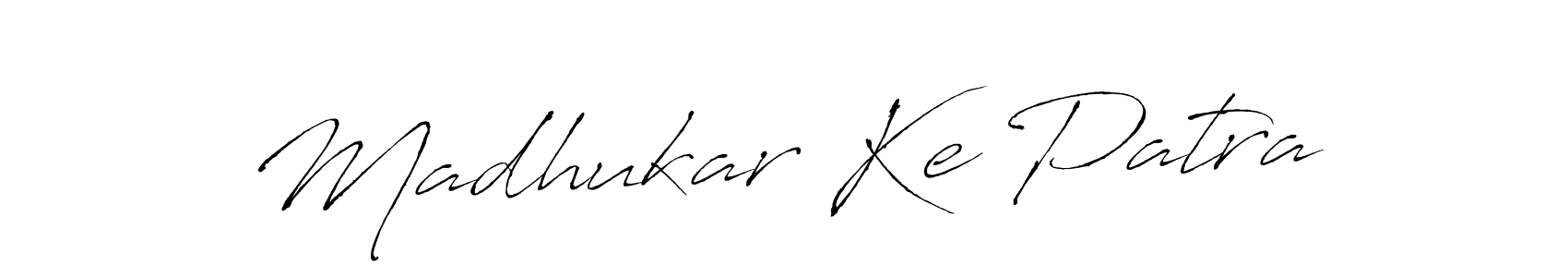 The best way (Antro_Vectra) to make a short signature is to pick only two or three words in your name. The name Madhukar Ke Patra include a total of six letters. For converting this name. Madhukar Ke Patra signature style 6 images and pictures png