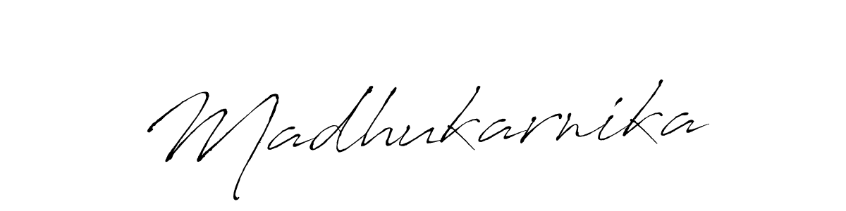 Make a beautiful signature design for name Madhukarnika. With this signature (Antro_Vectra) style, you can create a handwritten signature for free. Madhukarnika signature style 6 images and pictures png