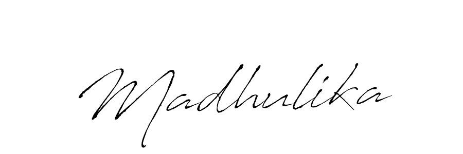 Create a beautiful signature design for name Madhulika. With this signature (Antro_Vectra) fonts, you can make a handwritten signature for free. Madhulika signature style 6 images and pictures png