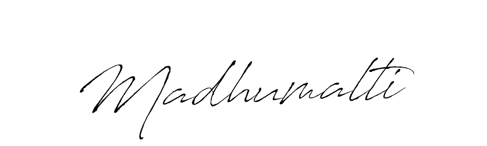 Use a signature maker to create a handwritten signature online. With this signature software, you can design (Antro_Vectra) your own signature for name Madhumalti. Madhumalti signature style 6 images and pictures png
