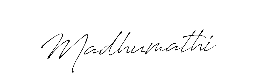 Make a beautiful signature design for name Madhumathi. With this signature (Antro_Vectra) style, you can create a handwritten signature for free. Madhumathi signature style 6 images and pictures png