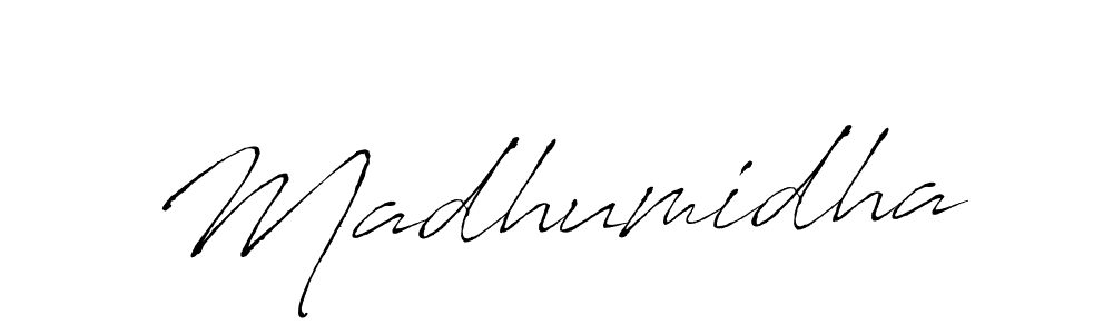 Design your own signature with our free online signature maker. With this signature software, you can create a handwritten (Antro_Vectra) signature for name Madhumidha. Madhumidha signature style 6 images and pictures png