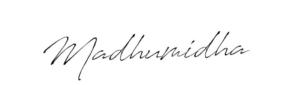 Design your own signature with our free online signature maker. With this signature software, you can create a handwritten (Antro_Vectra) signature for name Madhumidha. Madhumidha signature style 6 images and pictures png