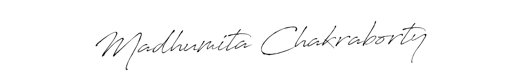 How to make Madhumita Chakraborty name signature. Use Antro_Vectra style for creating short signs online. This is the latest handwritten sign. Madhumita Chakraborty signature style 6 images and pictures png
