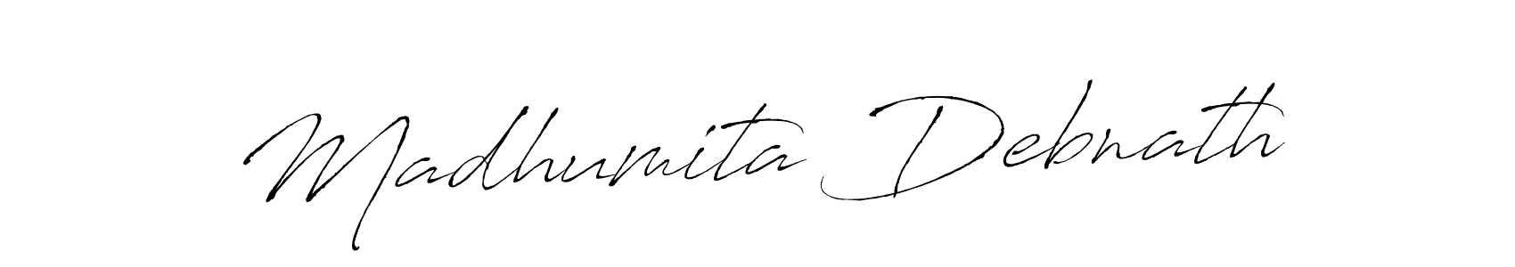 Antro_Vectra is a professional signature style that is perfect for those who want to add a touch of class to their signature. It is also a great choice for those who want to make their signature more unique. Get Madhumita Debnath name to fancy signature for free. Madhumita Debnath signature style 6 images and pictures png