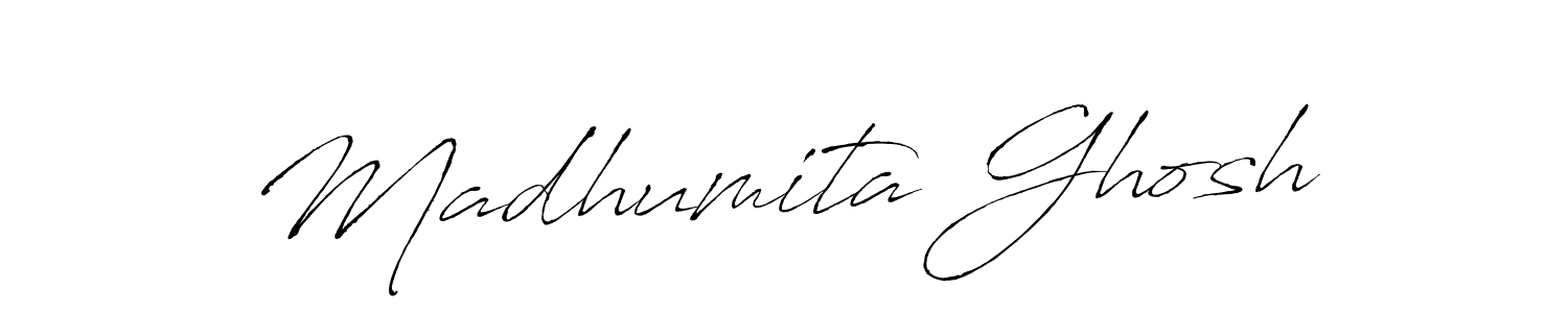 How to make Madhumita Ghosh name signature. Use Antro_Vectra style for creating short signs online. This is the latest handwritten sign. Madhumita Ghosh signature style 6 images and pictures png