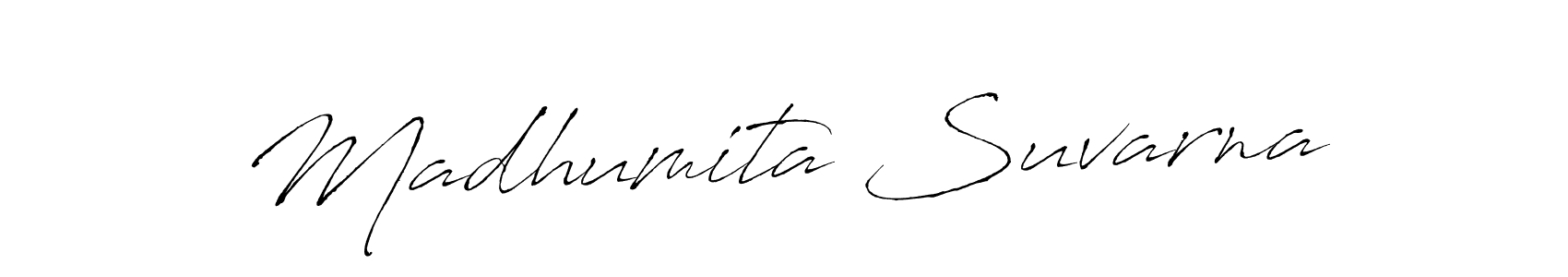 How to make Madhumita Suvarna name signature. Use Antro_Vectra style for creating short signs online. This is the latest handwritten sign. Madhumita Suvarna signature style 6 images and pictures png