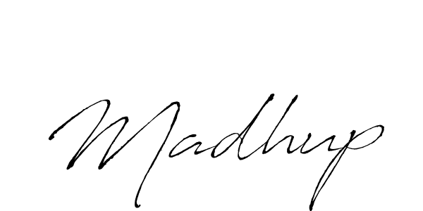 Use a signature maker to create a handwritten signature online. With this signature software, you can design (Antro_Vectra) your own signature for name Madhup. Madhup signature style 6 images and pictures png