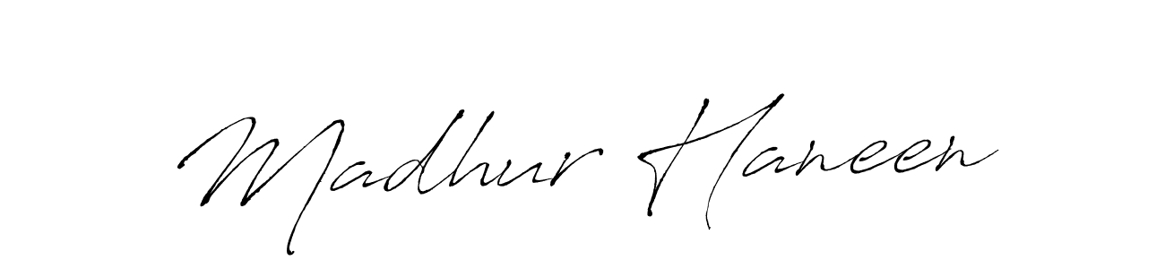 How to make Madhur Haneen signature? Antro_Vectra is a professional autograph style. Create handwritten signature for Madhur Haneen name. Madhur Haneen signature style 6 images and pictures png