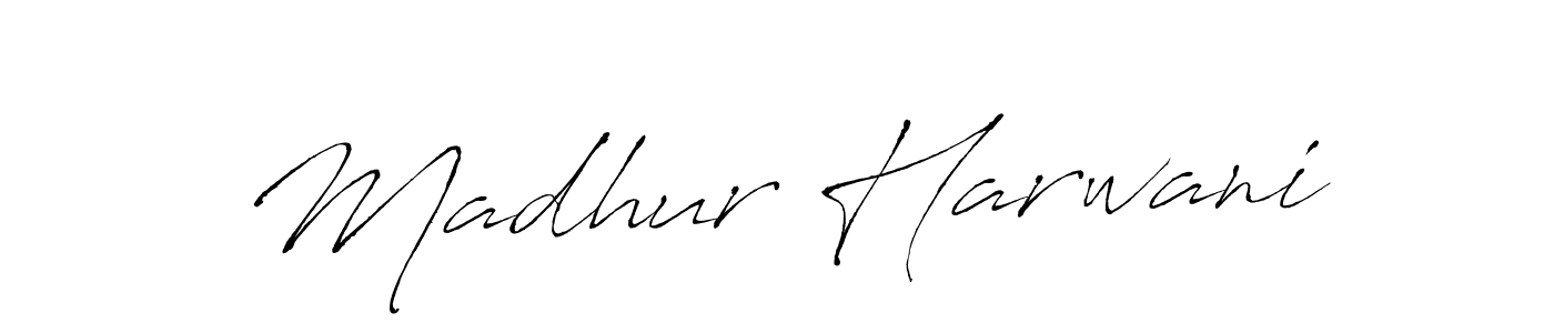 Make a beautiful signature design for name Madhur Harwani. With this signature (Antro_Vectra) style, you can create a handwritten signature for free. Madhur Harwani signature style 6 images and pictures png