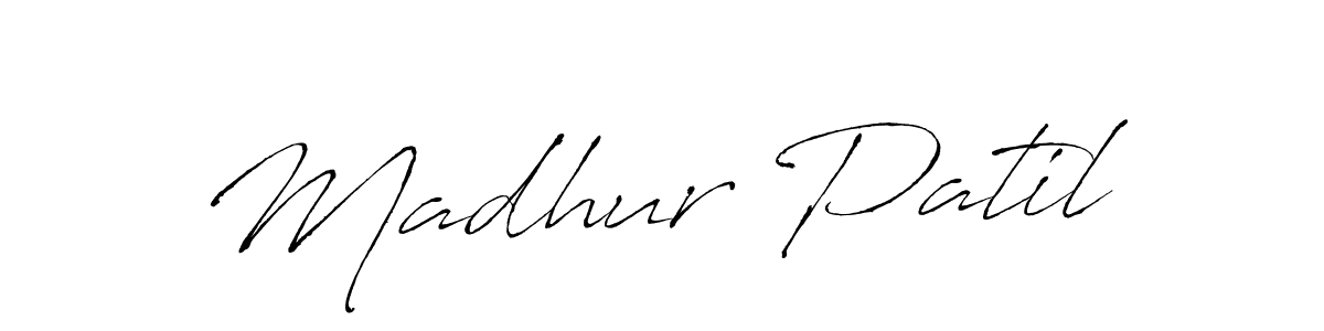 The best way (Antro_Vectra) to make a short signature is to pick only two or three words in your name. The name Madhur Patil include a total of six letters. For converting this name. Madhur Patil signature style 6 images and pictures png