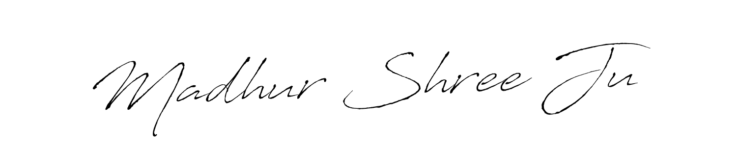 Make a beautiful signature design for name Madhur Shree Ju. With this signature (Antro_Vectra) style, you can create a handwritten signature for free. Madhur Shree Ju signature style 6 images and pictures png