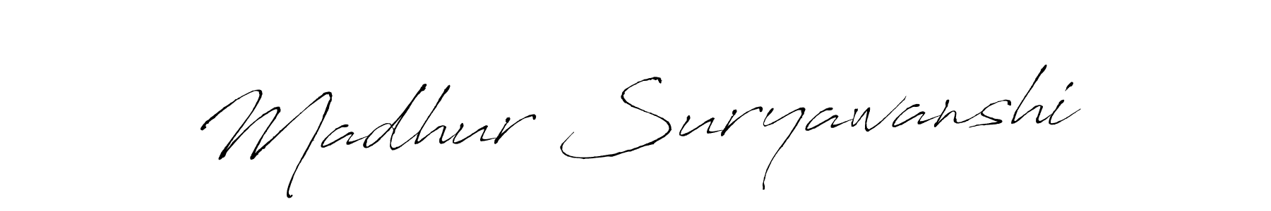 Make a beautiful signature design for name Madhur Suryawanshi. With this signature (Antro_Vectra) style, you can create a handwritten signature for free. Madhur Suryawanshi signature style 6 images and pictures png