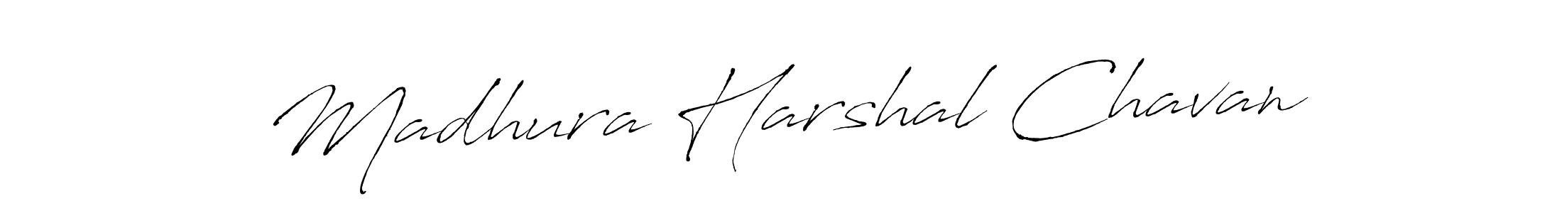 The best way (Antro_Vectra) to make a short signature is to pick only two or three words in your name. The name Madhura Harshal Chavan include a total of six letters. For converting this name. Madhura Harshal Chavan signature style 6 images and pictures png