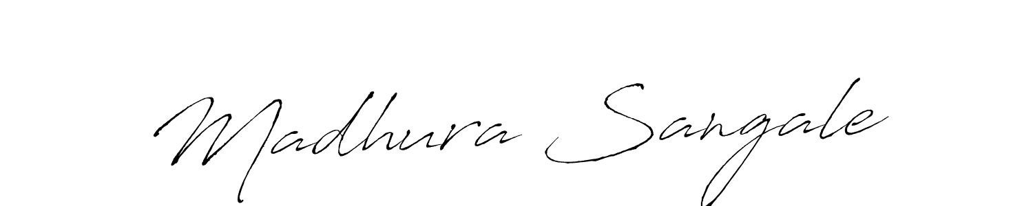 Make a beautiful signature design for name Madhura Sangale. With this signature (Antro_Vectra) style, you can create a handwritten signature for free. Madhura Sangale signature style 6 images and pictures png